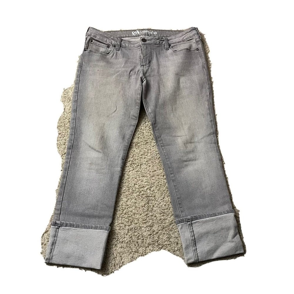 Venice Womens skinny gray capris Denim Jeans sz 13